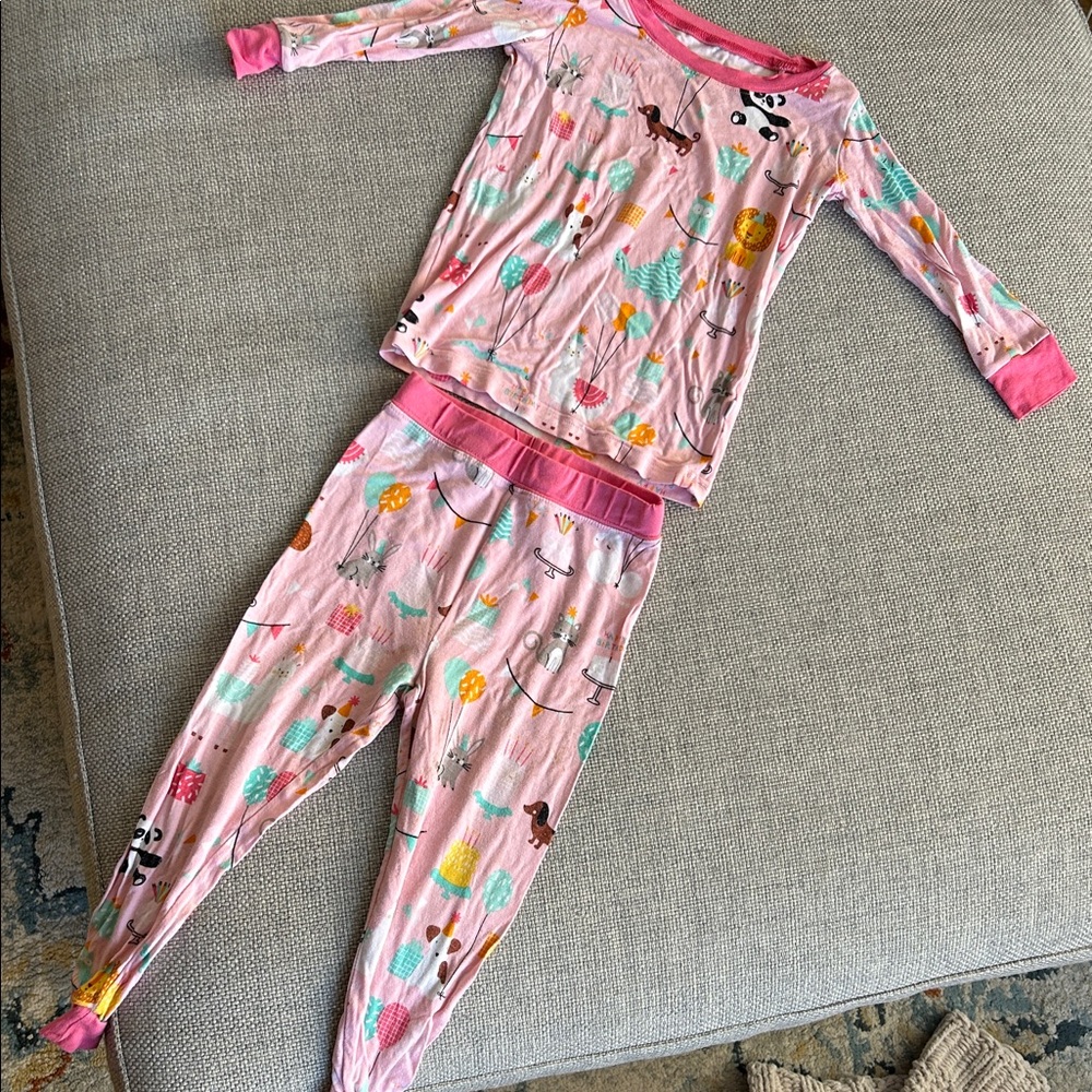 Little Sleepies Pink Pajama Set with Playful Designs